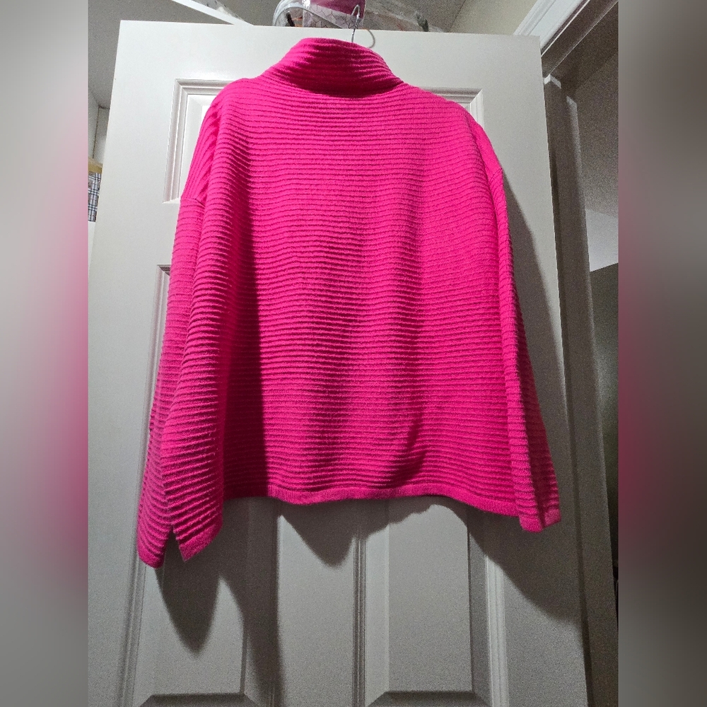 French Connection 8Women's Pink Ribbed Mock Neck Sweater
